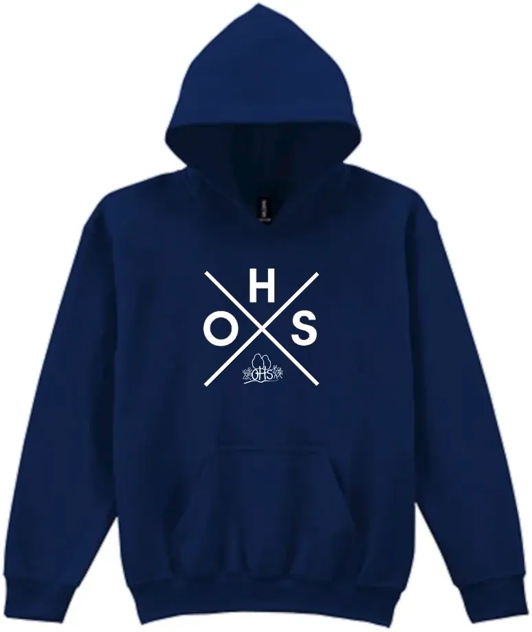 Hoodie Kinder Otto-Hahn-Schule Kreuz (Druck weiß)
